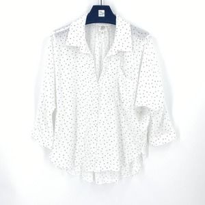 dRA Los Angeles Women's White Star Print Button Up Blouse Size Small TL0428J
